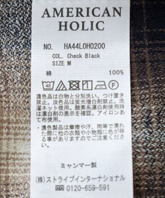 AMERICAN HOLIC バンドカラーチェックシャツワンピース