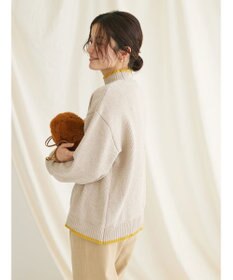 CRAFT STANDARD BOUTIQUE 洗えるモールニット配色プルオーバー