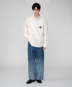 WEGO 【ユニセックス着用ITEM/MLサイズ展開】オックスフォードエンブレムシャツ（LS）