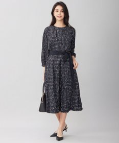 自由区 【セットアップ対応・ウエストゴム】スクラッチチェックプリント スカート