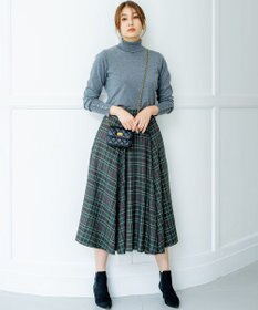 組曲 L シアーツイルチェック フレアスカート