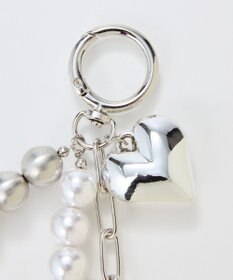 Phoebe ハートメタルボールバッグチャーム　シルバー