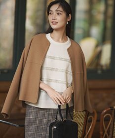 23区 【WEB&一部店舗限定/滝沢眞規子さん着用】ビジューボーダー ニット