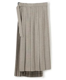 BEIGE， NATION / ウールヘリンボーンラッププリーツスカート