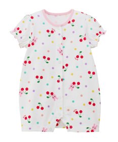 MIKI HOUSE HOT BISCUITS 【70-80cm】キャビット×さくらんぼ 総柄ショートオール