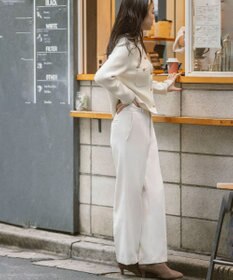 UNFILO ウールライクツイル ワイドパンツ