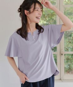 Tiaclasse 【洗える】ブラウス見えフレアスリーブカットソー