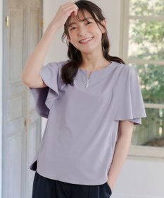 Tiaclasse 【洗える】ブラウス見えフレアスリーブカットソー