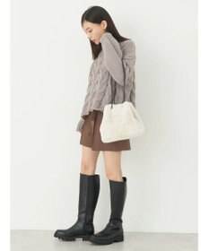 earth music&ecology ローゲージ手編み風ケーブルプルオーバー