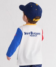 MIKI HOUSE HOT BISCUITS 【80-120cm】 ロゴ×キャラクター 長袖Tシャツ