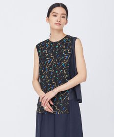 ICB 【Saki Tanakaさんコラボ】コラボプリント ノースリーブブラウス