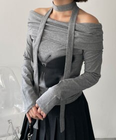 WEGO ストール付きバタフライオフショルトップス