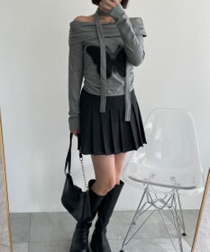 WEGO ストール付きバタフライオフショルトップス