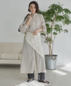 WEGO 【ANGIE VINTAGE】ボリュームスリーブ バンドカラー シャツワンピース