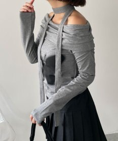 WEGO ストール付きバタフライオフショルトップス