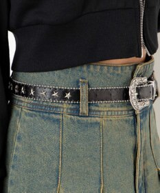 WEGO Lウエスタンバックルスタッズ付ベルト