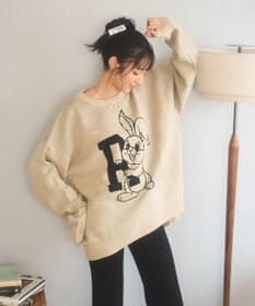 WEGO 【新色追加/ユニセックス着用ITEM/SMLサイズ展開】ジャガードグラフィックプルオーバー（LS）
