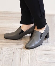 Pointer 日本製 滑り止めスクエアトゥサイドゴムパンプス