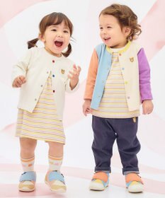 MIKI HOUSE HOT BISCUITS 【80-120cm】【Everyday Series】天竺素材 ワンポイントカーディガン