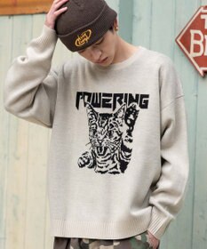 WEGO 【ユニセックス着用ITEM/SMLサイズ展開】ジャガードグラフィックプルオーバー