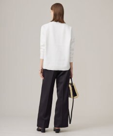 ICB L 【CLASSY.1月号掲載・2WAY・洗える】 クリアサテン ワイドストレートパンツ