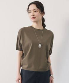 自由区 【前後着用可能】クレープストレッチドルマンスリーブ ニット