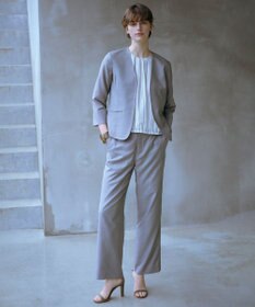 J.PRESS LADIES L 【セットアップ対応・洗える・UVケア・吸水速乾】OXIJEWELストレッチ ノーカラー ジャケット