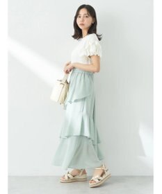 earth music&ecology フリルスリーブカットソー