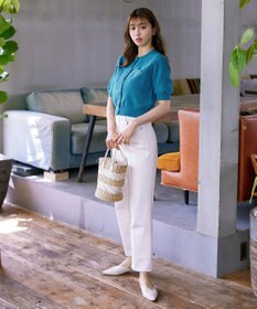 Tiaclasse 【洗える】鹿の子柄ニットショートカーディガン