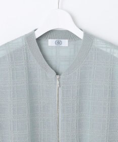 J.PRESS LADIES L 【洗える】SHEER JACQUARD ニット ブルゾン