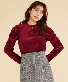 Feroux 【古畑星夏さん着用】ギャザーショルダーベロア プルオーバー