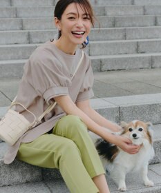 Tiaclasse 【UVケア・接触冷感】“あまラク” ボリュームパフスリーブカットソーチュニック