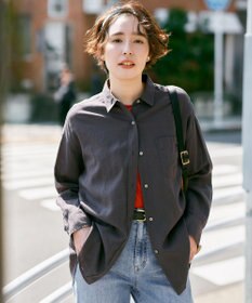 ANY 【Sサイズあり】ヨーロピアンリネンオーバーシャツ スレート