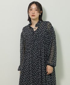 Green Parks 花柄シフォン楊柳ワンピース