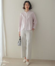 J.PRESS LADIES L 【人気素材・セットアップ対応】セルロースリネンストレッチ セミワイド パンツ