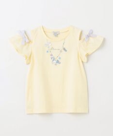 ANY KIDS 刺繍 オン・オフショルダー Tシャツ