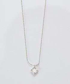 Phoebe 【金属アレルギー対応】グリマースクエアビジューネックレス/ニッケルフリー シルバー
