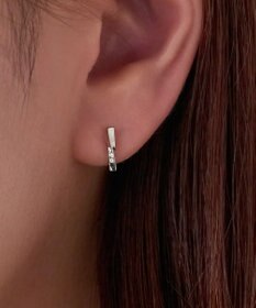 Phoebe 【金属アレルギー対応】【痛くないシリーズ】ツイストバービジューライトフィットイヤリング　シルバー