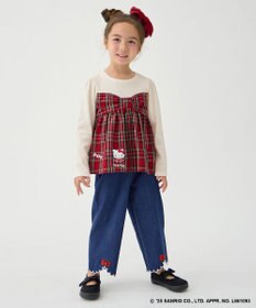 ANY KIDS 【ハローキティ×ANY KIDS】ドッキング刺繍 長袖Tシャツ