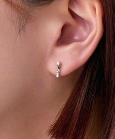 Phoebe 【金属アレルギー対応】【痛くないシリーズ】ツイストバービジューライトフィットイヤリング　シルバー