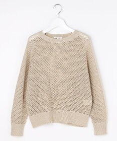 自由区 L リネンミドルゲージメッシュ ニット