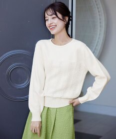 Tiaclasse L 【洗える】ウェーブ編みニットプルオーバー