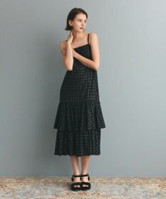 GRACE CONTINENTAL ラメチェックキャミドレス