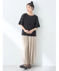 earth music&ecology フレア袖レースプルオーバー