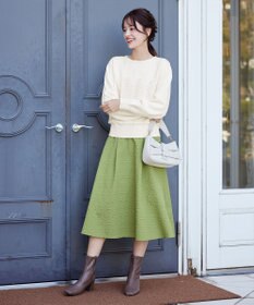 Tiaclasse L 【洗える】ウェーブ編みニットプルオーバー