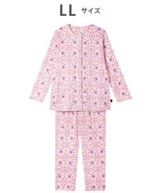 WACOAL パジャマ 長袖 長ズボン 綿100%(本体) 天竺素材 ミントン レディース NDX563 /ワコール