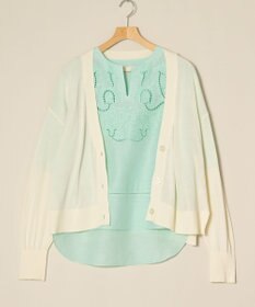 ONWARD Reuse Park セット商品/サイズL【UNFILO】ニット春夏×【自由区】ブラウス春夏