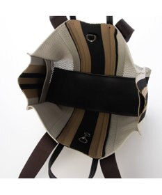 UNBILLION カシュカシュ cachecache / マルチカラーストライプ2wayスクエアトート