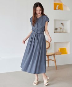 Tiaclasse 【トップス&スカートセット・洗える】ストレッチタフタセットアップ