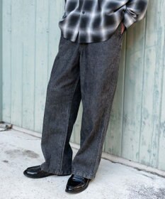 WEGO 【ユニセックス着用ITEM/ウエストゴム】ユルフィットデニムイージーパンツ